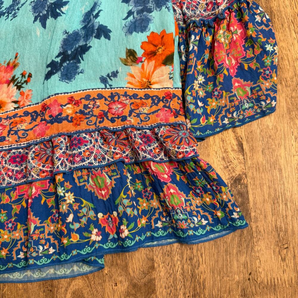 John Mark Blouse Floral Patchwork Boho Bohemian R… - image 8